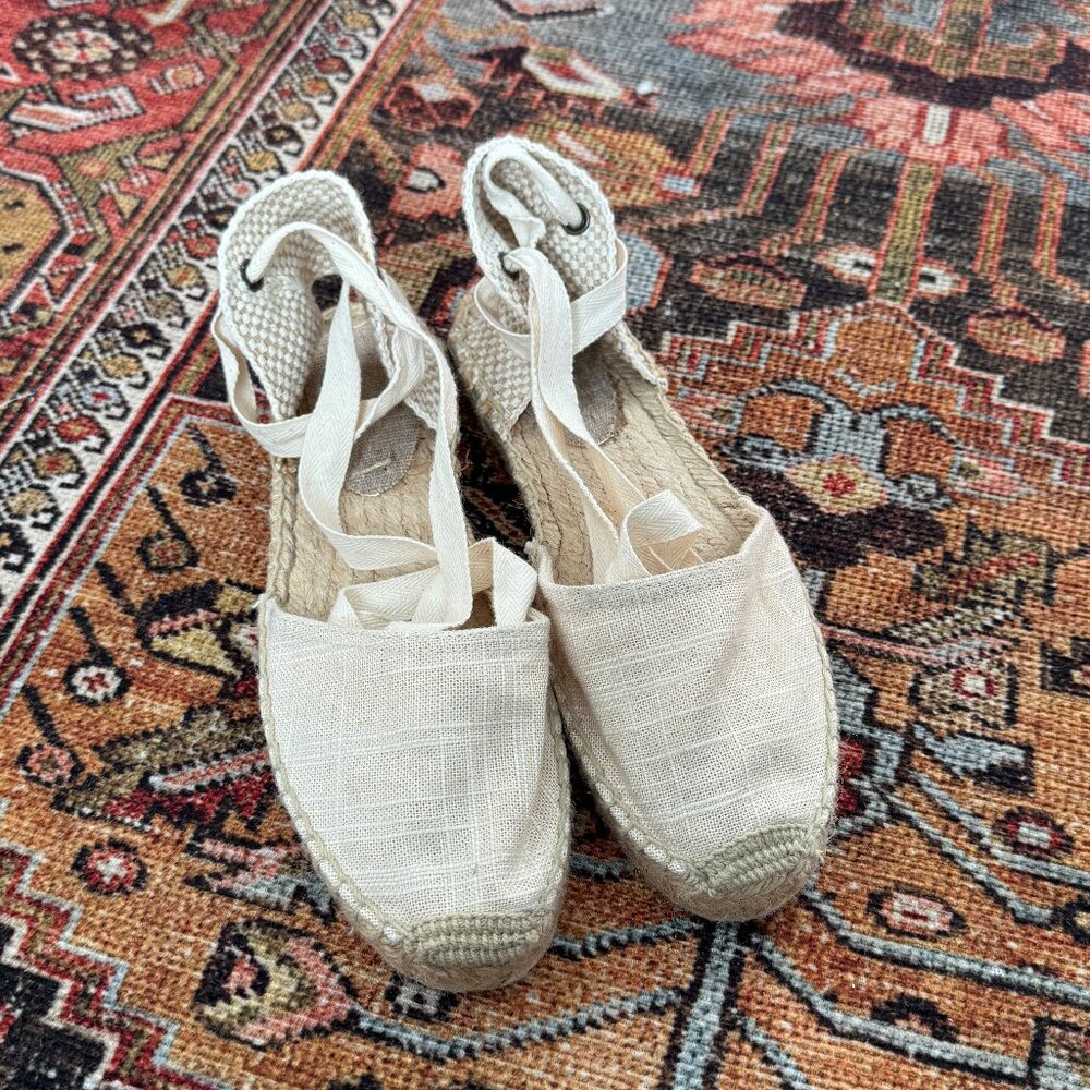 Soludos Flat Ankle Wrap Espradilles in 7.5